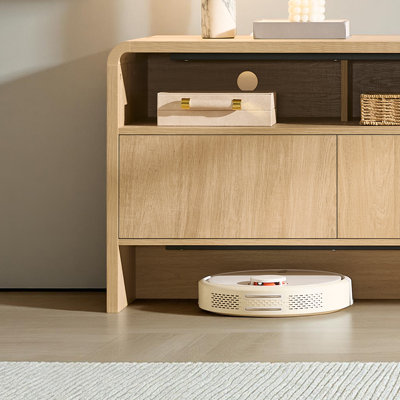 Meuble télé 70 po avec tablette ouverte et grand espace de rangement pour téléviseur de 75 po ou moins Dulane, noyer