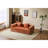 Orange, Futon, Compression Convertible Floor Bed, Pillow Back, Armrest, Chenille Fabric, Different Needs Couch, Back Support, Small Spaces-1902679571