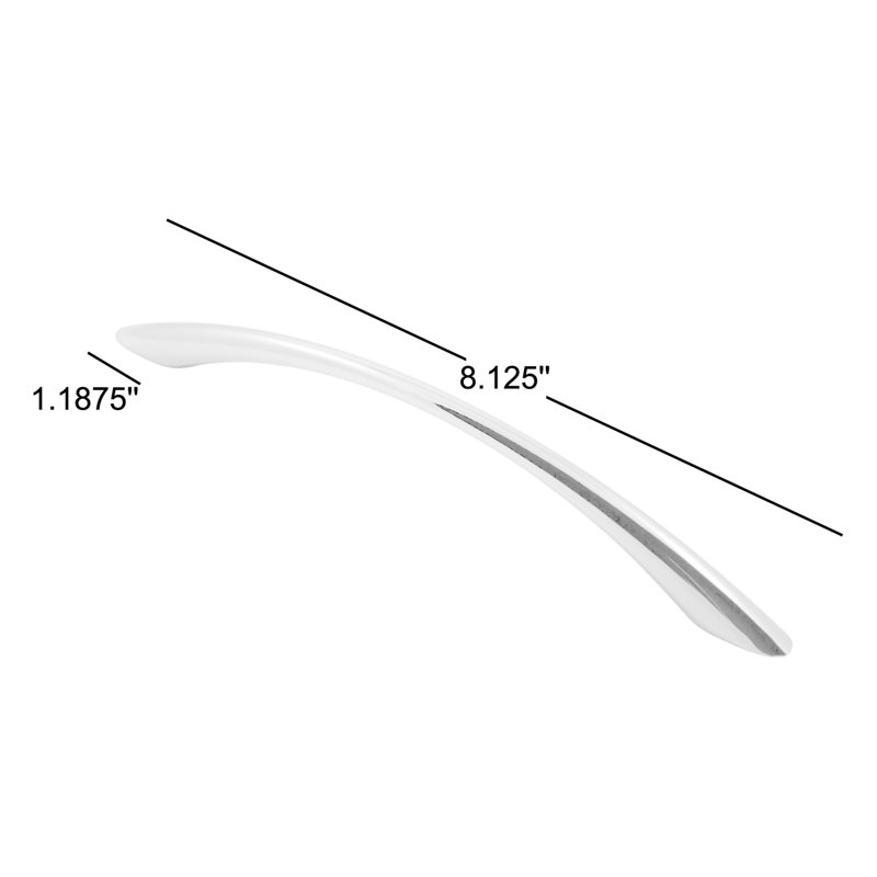 Poignée arche 6 1/4" center to center, Chrome poli, 6 1/4"