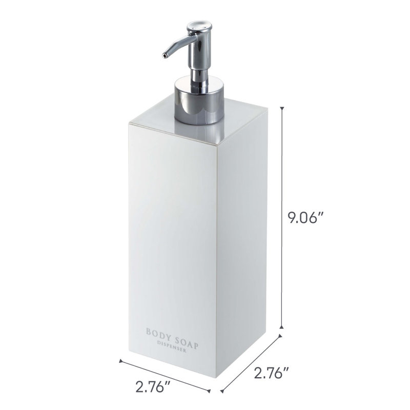 White ABS Plastic Square Body Soap Dispenser with Stainless Steel Pump