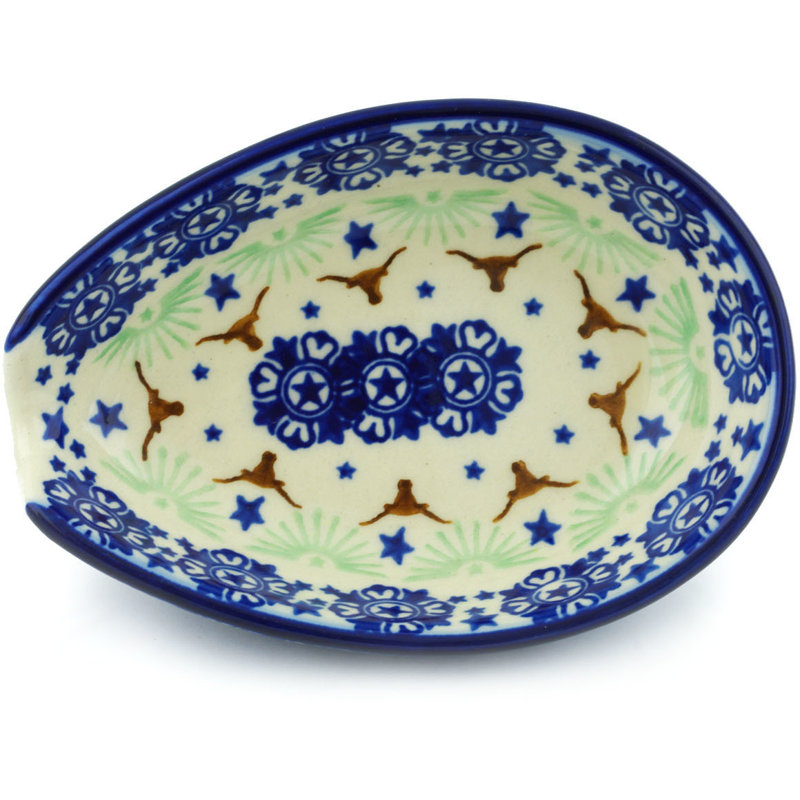 Texas State Ceramic / Porcelain Oval Spoon Rest