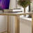 42" Clear and Gold Glass and Iron Corner Writing Desk-46151925