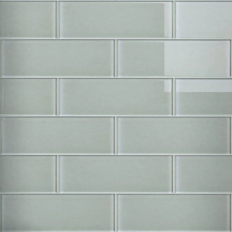Crystile 4" x 12" Glass Mosaic Subway Tile, Gray