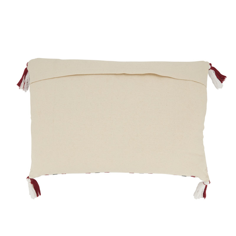 Housse de coussin d'extérieur à carreaux à pampilles