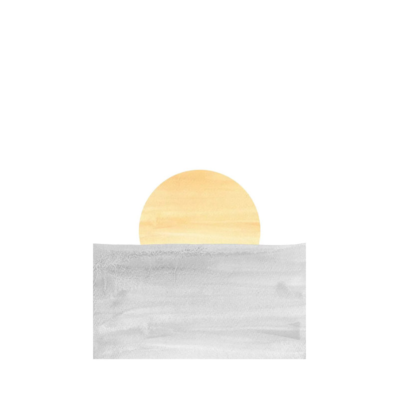Grey And Yellow Sunset - Painting on Canvas, 30.48cm H x 20.32cm W x 1.91cm D, Wrapped Canvas