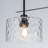 3-light Water Glass Kitchen Island Pendant
