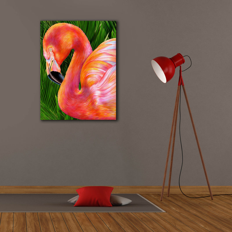  «Flamingo» par Tim Jeffs, art mural sur toile, 26 po x 34 po, H 34 po x l 26 po