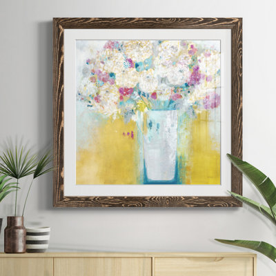 Fleurs du matin - peinture encadrée