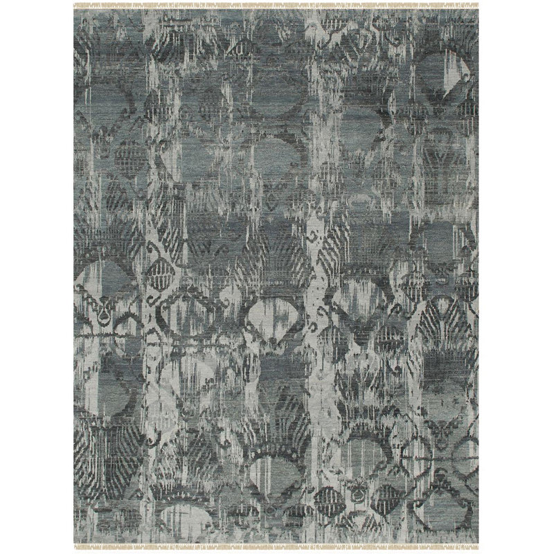 Tapis abstrait en laine / soie Burtonsville, Rectangle 9 pi x 12 pi