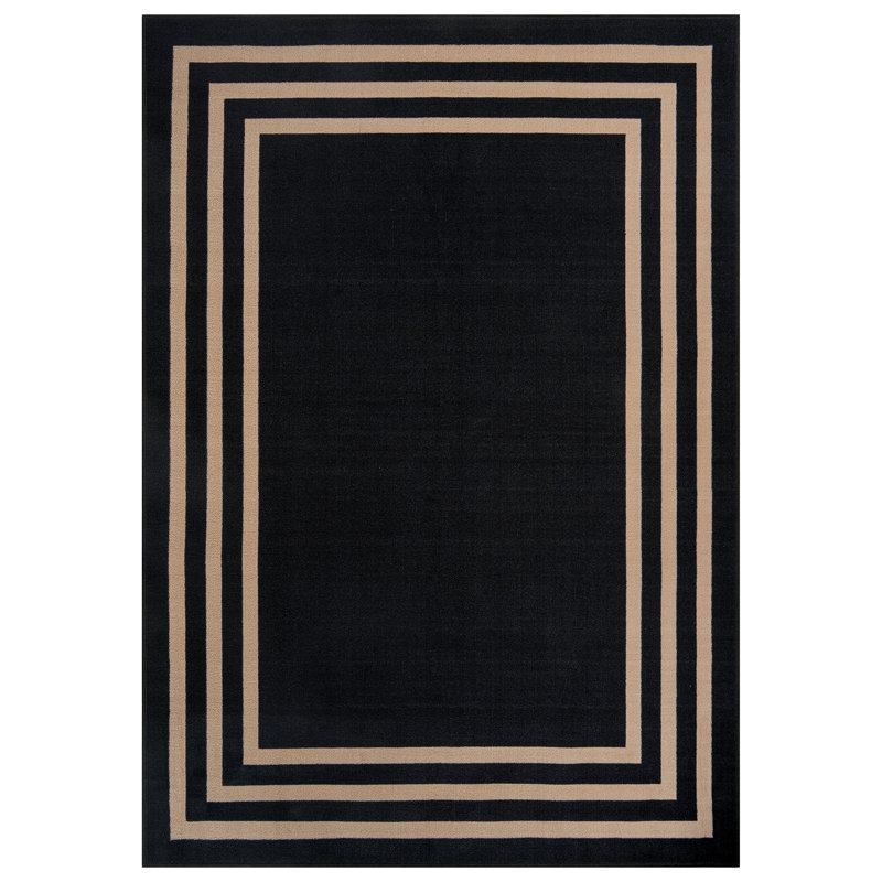 Tapis d'intérieur tissé à la machine Bol frontal Classic, 7' 10" x 10', Noir