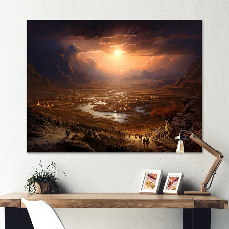 Judaism Moses Desert Journey Mirage sur toile, H 30 po x l 40 po x P 1,5 po, Toile tendue