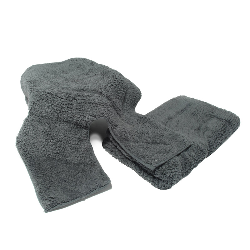 Cotton Non-Slip Bath Rug Set, Grey