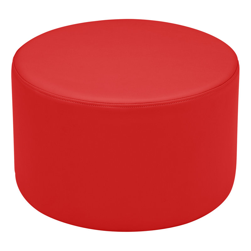 Tabouret cylindrique structuré en savoir plus, Rouge, H 14 po x l 18 po x P 18 po