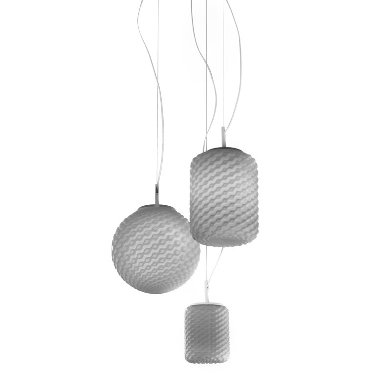 3 - Light Smoked Grey Cluster Pendant