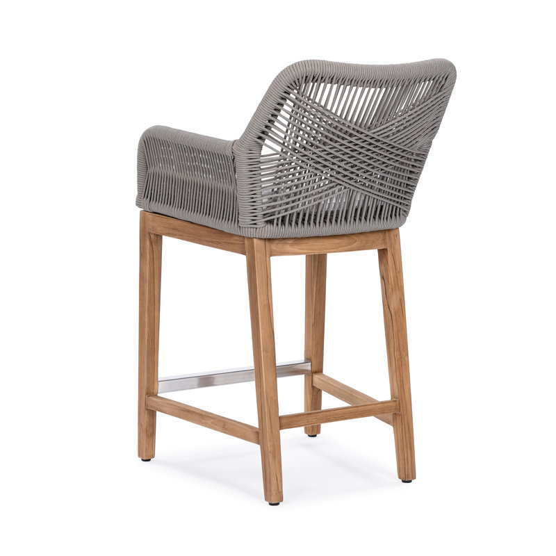 Outdoor Teak Bar Stool, 27"