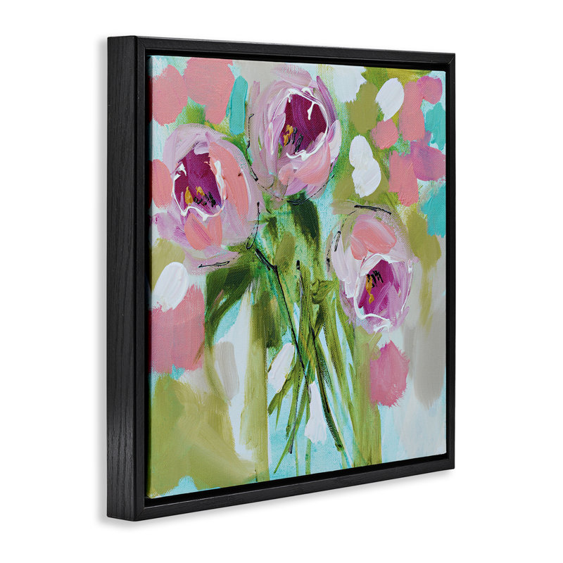 Cadre flottant For For Rose Trio, design par Amanda Brooks, Cadre flottant noir de jais, H 18 po x l 18 po