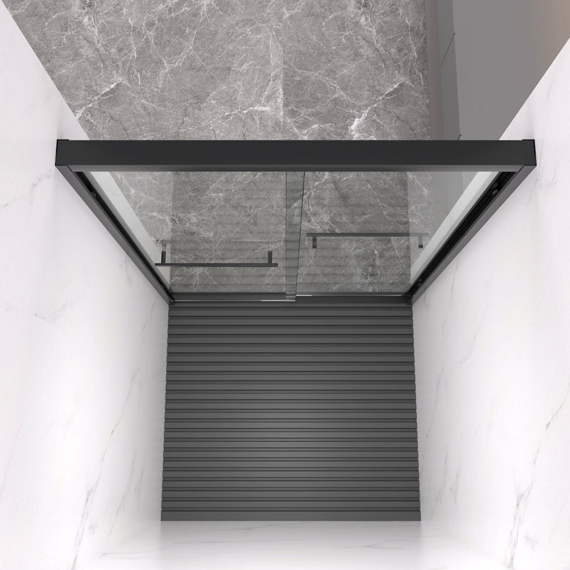 44-48"X72" Aluminum Frame Double Sliding Shower Door,Bypass Bathroom Sliding Door With  5/16" (8Mm) Clear Tempered Glass