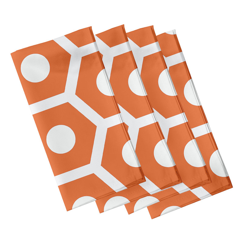 Alyrica Polyester Geometric Square Napkin, 18" W x 18" L, Orange