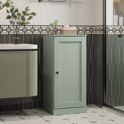 100% Solid Wood 16.5" Bathroom Storage Cabinet with Shaker Door & Adjustable Shelves