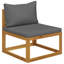 Sofa Set Outdoor Wooden Lounge Set with Cushions Solid Wood Acacia-1922697901