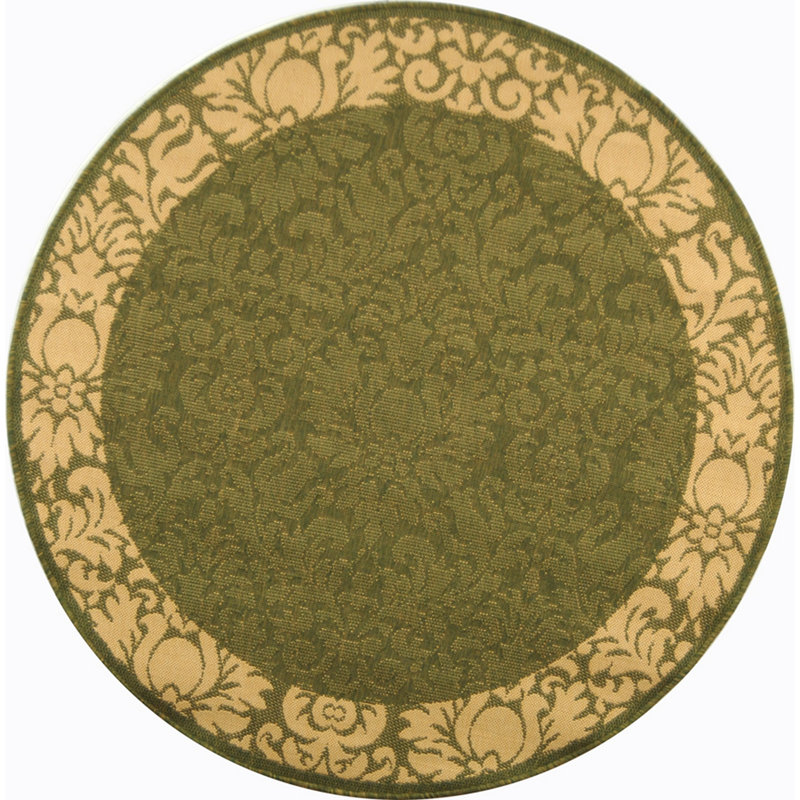 Tapis extérieur géométrique / gris Arneshia, Rond 5 pi 3 po