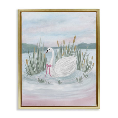 Swan Serenade on Lake Floating Frame, design by Adreane Fippinger