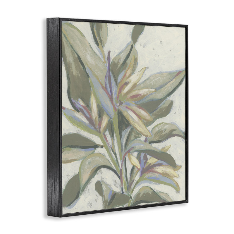 Feuilles de paradis pastel, giclée encadrée, design par June Erica Vess, H 14 po x l 11 po, Giclée encadrée noir minuit