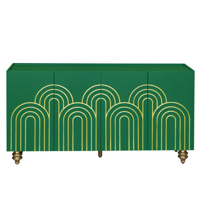 Armoire de rangement 4 portes avec tablettes réglables pour la cuisine, la salle à manger et le salon