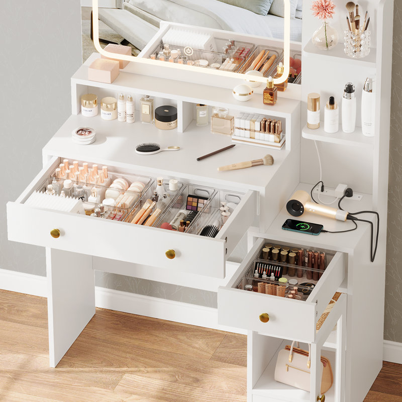 Coiffeuse moderne avec miroir et coiffeuse à maquillage pour chambre
