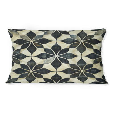 Coussin lombaire transitionnel gris et noir Geo Bloom II
