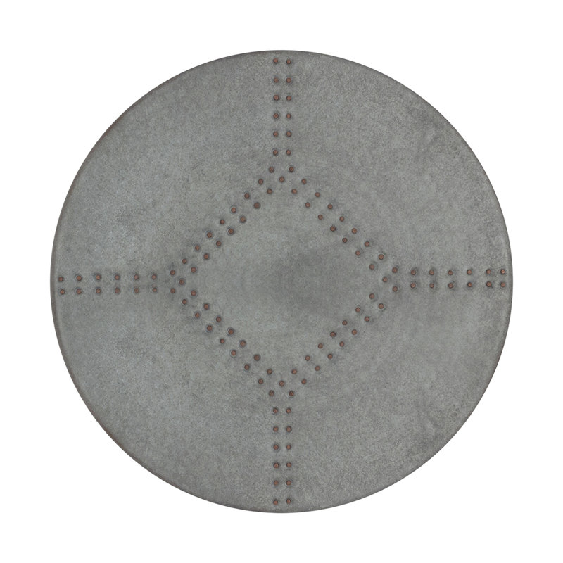 Plateau tournant en zinc, H 1,5 po x L 18 po x l 18 po