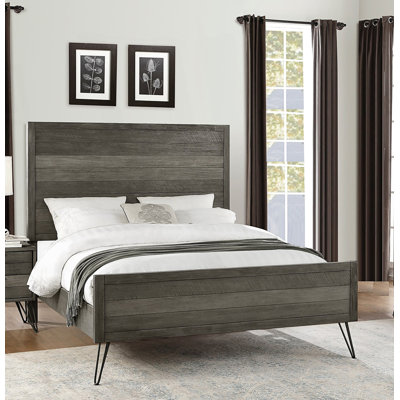 Contemporary Full Bed With Metal Legs