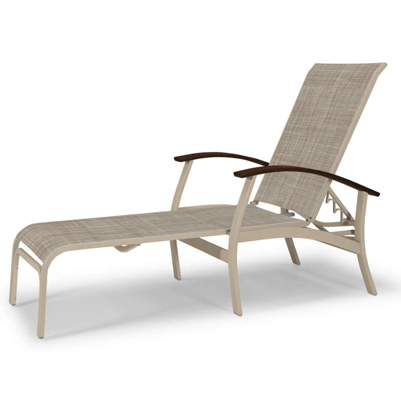 Askar Outdoor Rust-Resistant Metal Chaise Lounge, Textured Desert, Bristol Taupe Sunbrella®, Kona P10