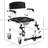 Medical Shower Wheelchair With Wheels, 17" Seat Width, Black, Waterproof, Detachable Bucket For Disabled Users Mobility Chair Wheelchair, Elderly