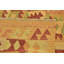 Tapis en laine rouge/beige 2 pi 9 po x 4 pi "one-of-kind" à la main noué la new age Elland