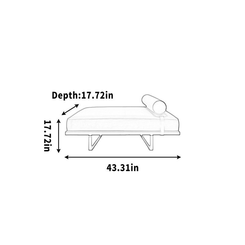 Mullings, 17.72" H x 43.31" W x 17.72" D