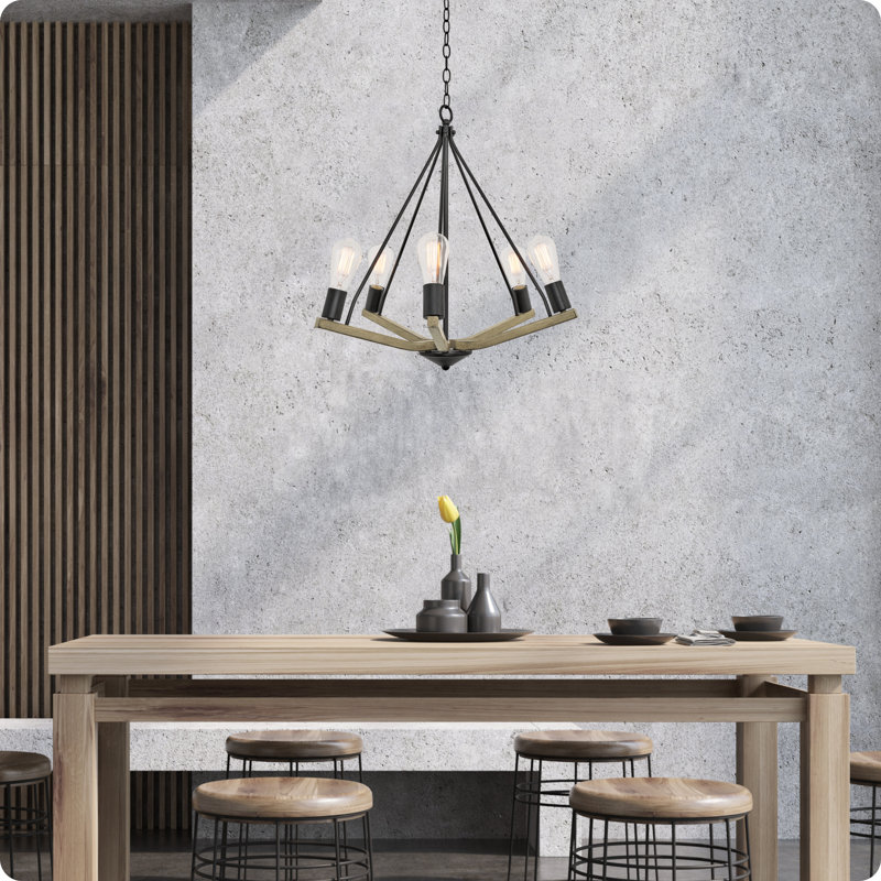 Lustre géométrique unique à 5 lumières Abdihakin