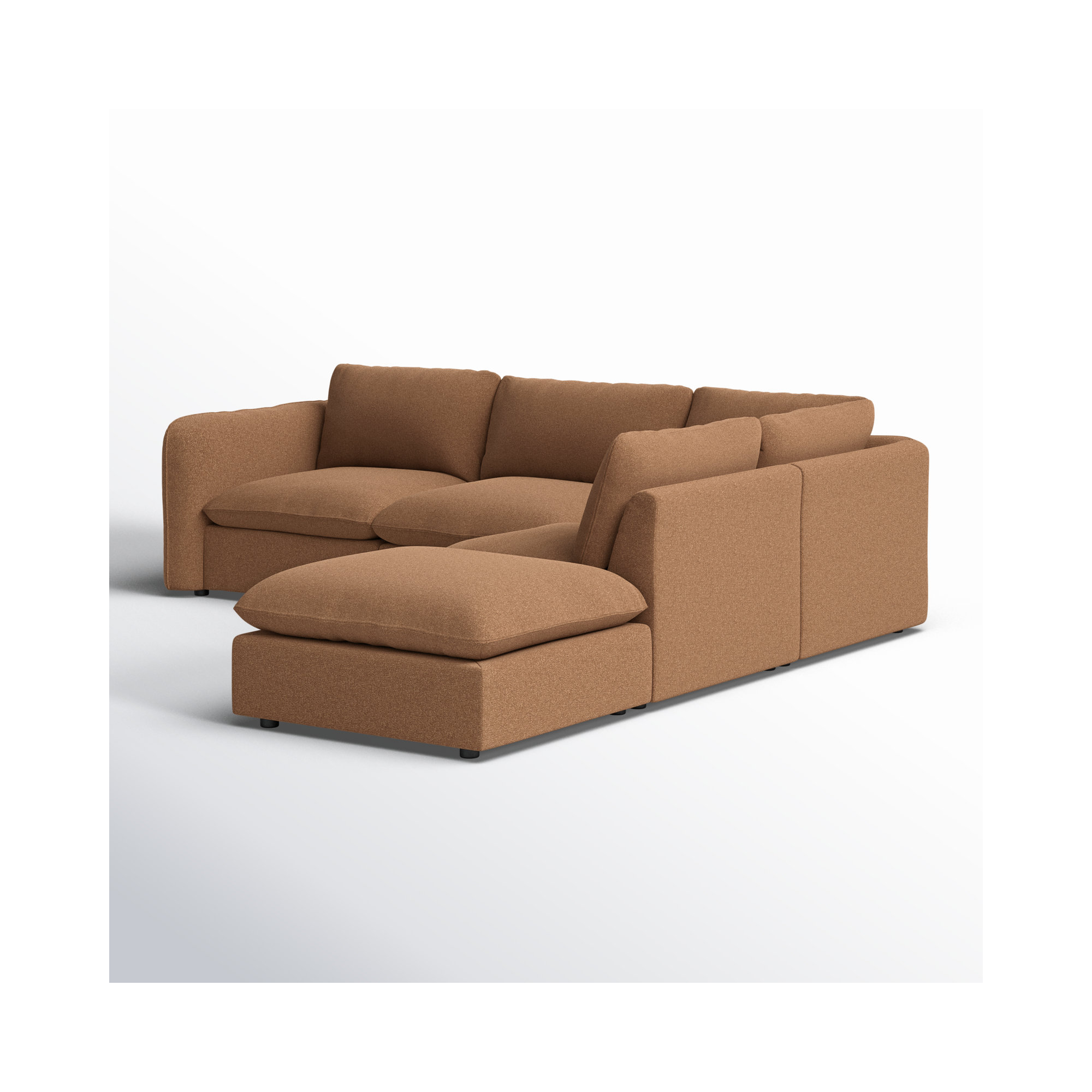 Margorie Upholstered L-Sectional, Right Hand Facing, Antwerp Cafe Linen Blend