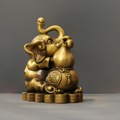 Statue d'éléphant de style rétro - décoration classique en laiton
