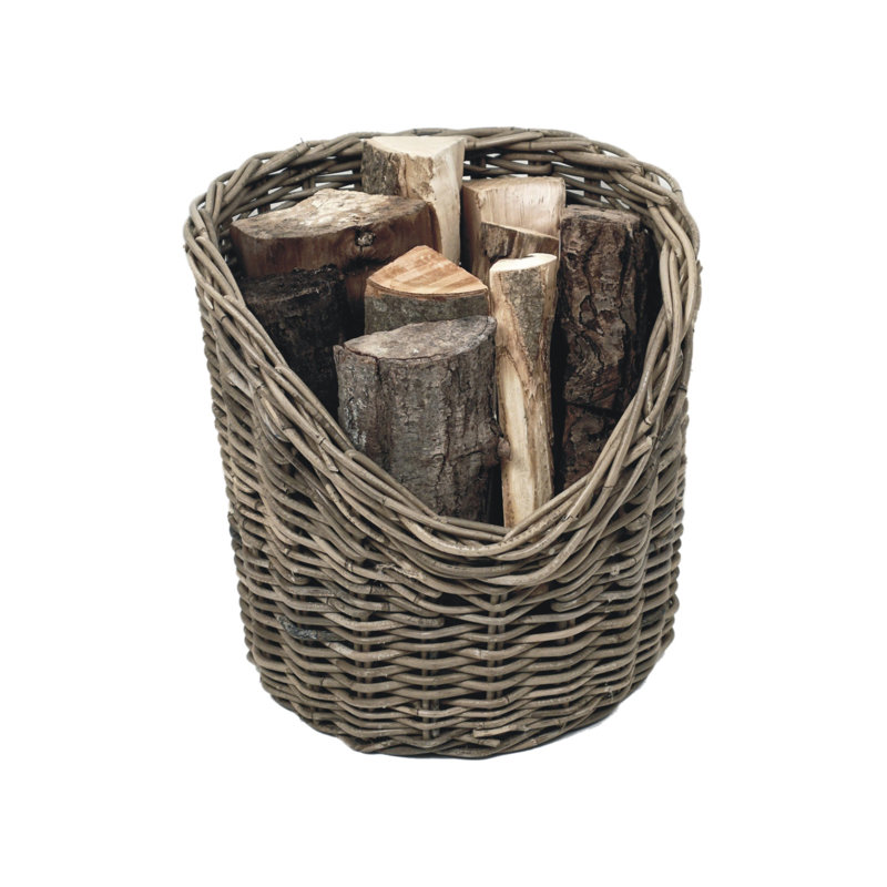Wicker log basket round 40cm