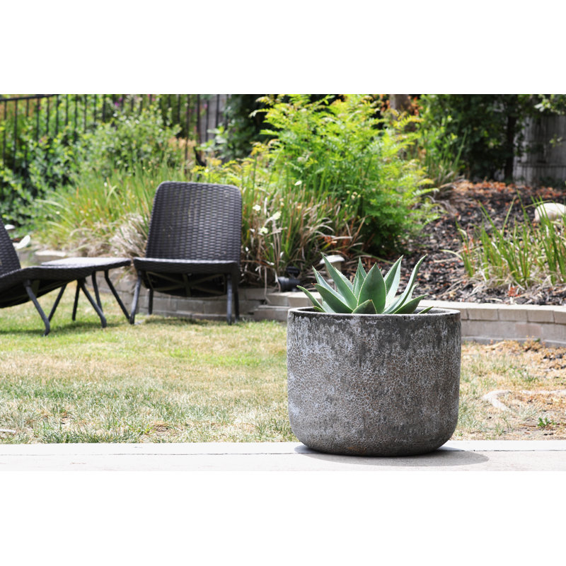 Pot de fleurs en béton Norma grand format, ensemble de 4 - Intérieur/Extérieur, Corail et vert gemme