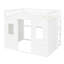 Lit mezzanine double en bois massif blanc avec une surface de couchage stable et confortable pour un look élégant-321253600-321253601