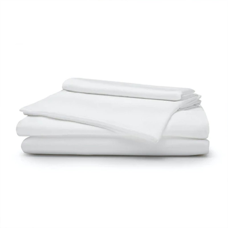 Sleepgram Viscose from Bamboo Bed Sheet Set with 2 Pillowcases, White, Full / Double Sheet Set + 3 Additional Pieces