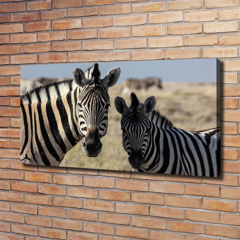 Two Zebras - No Frame Print on Canvas