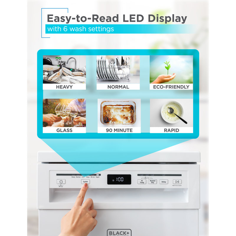 BLACK+DECKER BCDP-Series BLACK+DECKER Portable Dishwasher, 18