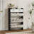 1250 Black Color Shoe Cabinet With 3 Doors 2 Drawers,PVC Door With Shape ,Large Space For Storage-226220624