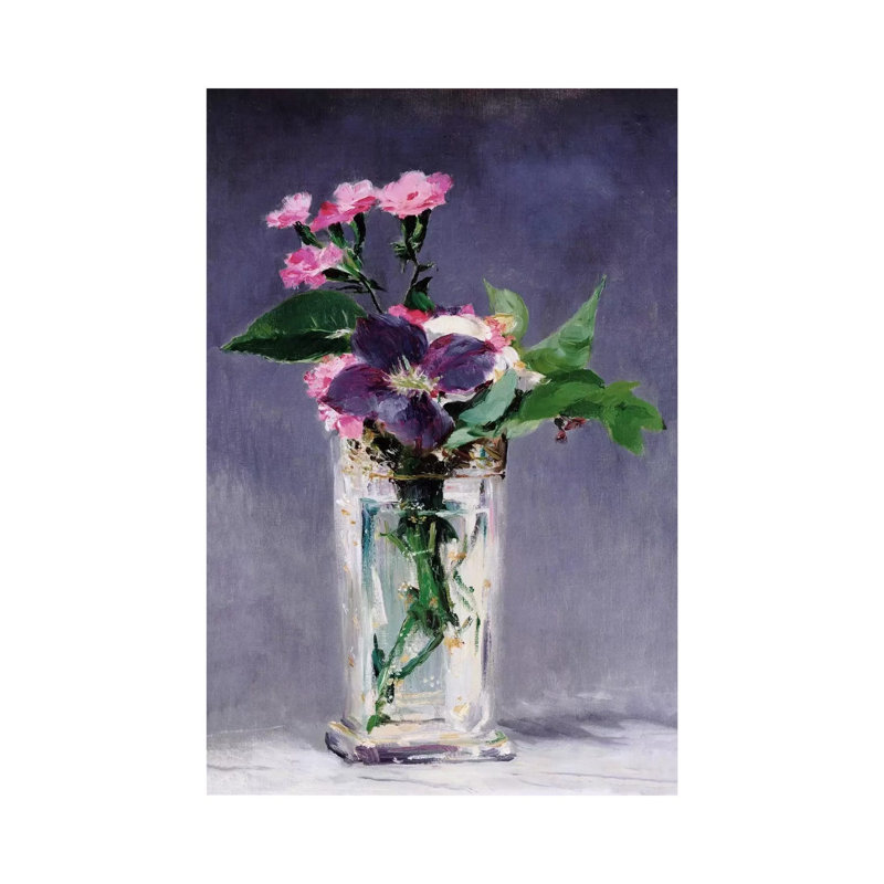 Ragged Robins And Clematis by Edouard Manet - Wrapped Canvas Print, 20.32 cm H x 30.48 cm W