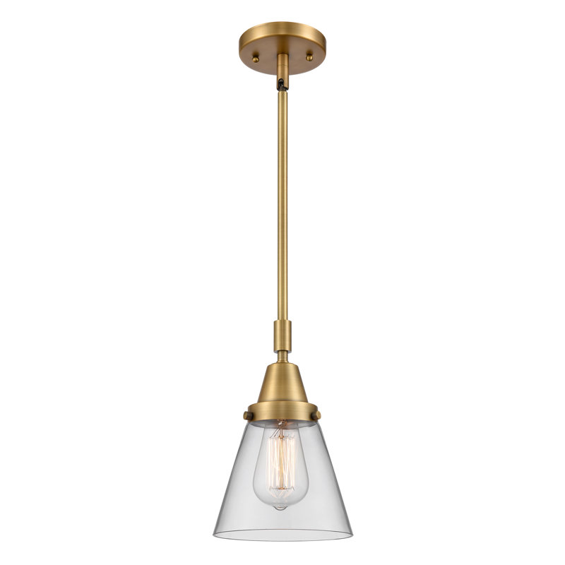 Xaniah 1 - Light Single Pendant, Clear, 42.125" H x 6" W x 6" D, Brushed Brass