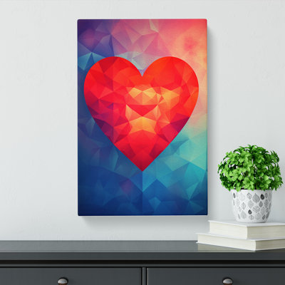 Love Heart Geometric - Wrapped Canvas