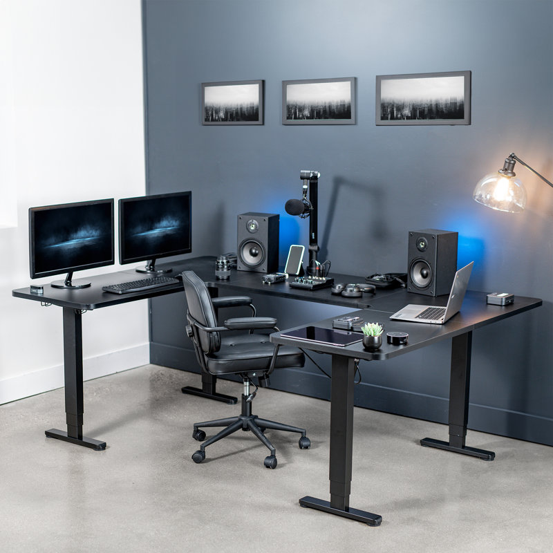 Bureau debout électrique à hauteur réglable en U à 4 pieds 83 po x 60 po VIVO (DESK-E4UBB)